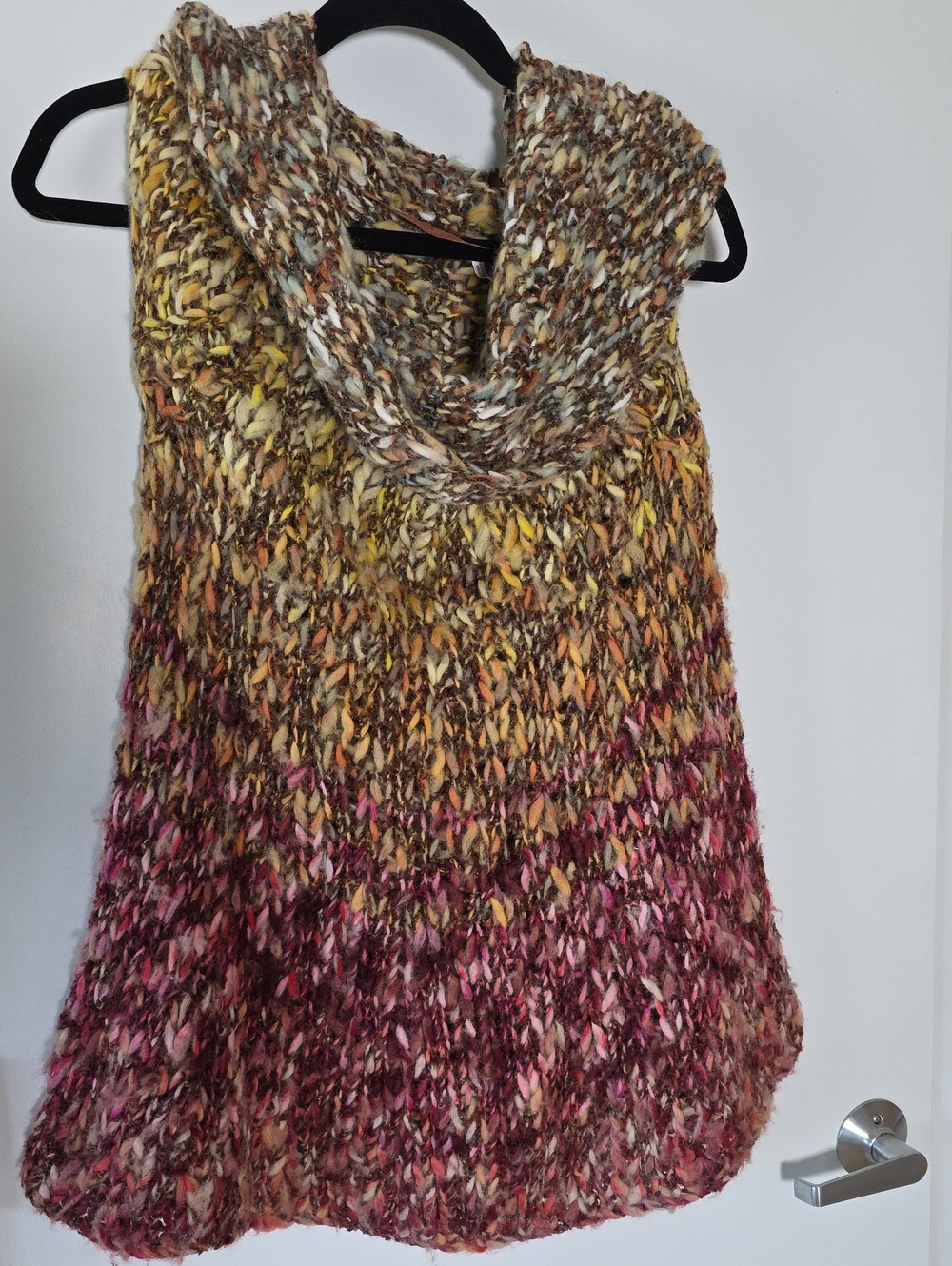 Free People Multicolor Ombre Chunky Knit Cowl Neck Sweater Tank/Tunic